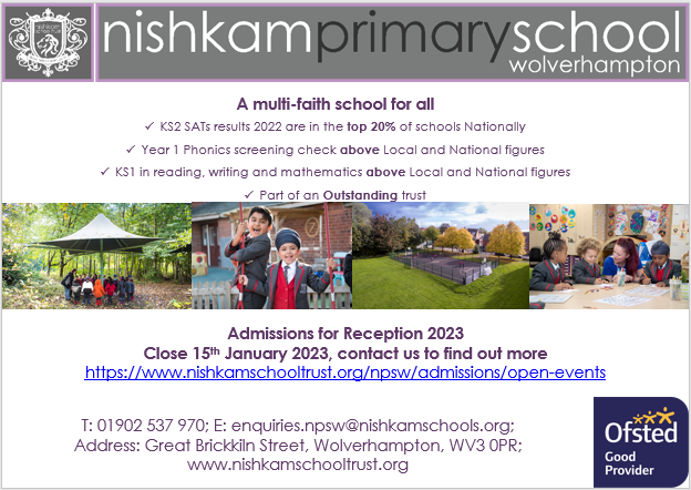 Nishkam Primary School Open Events